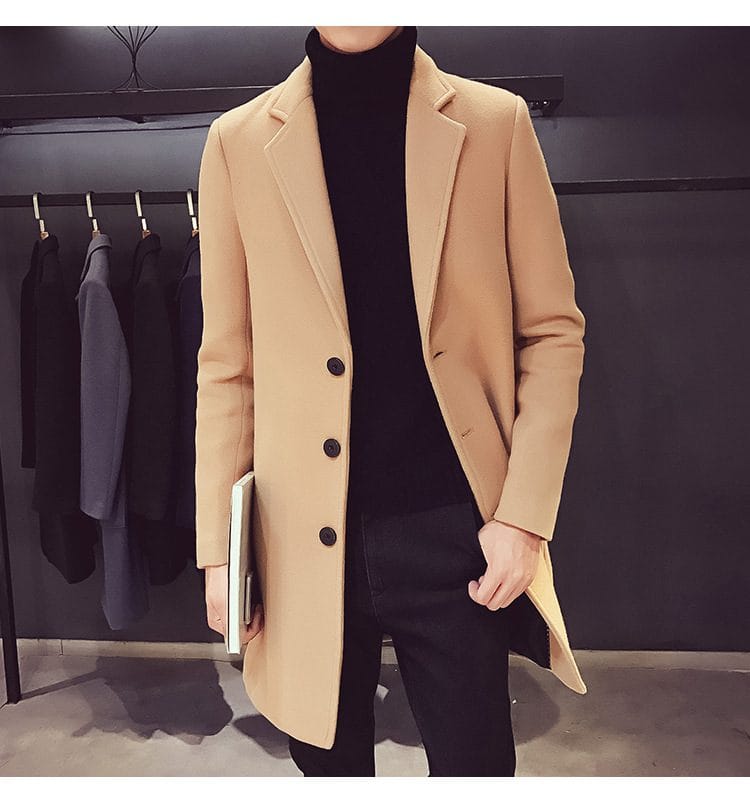 Men Long Cotton Coat Winter New Wool - Uniqwear