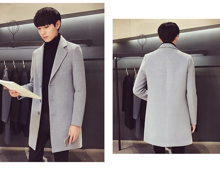 Men Long Cotton Coat Winter New Wool - Uniqwear