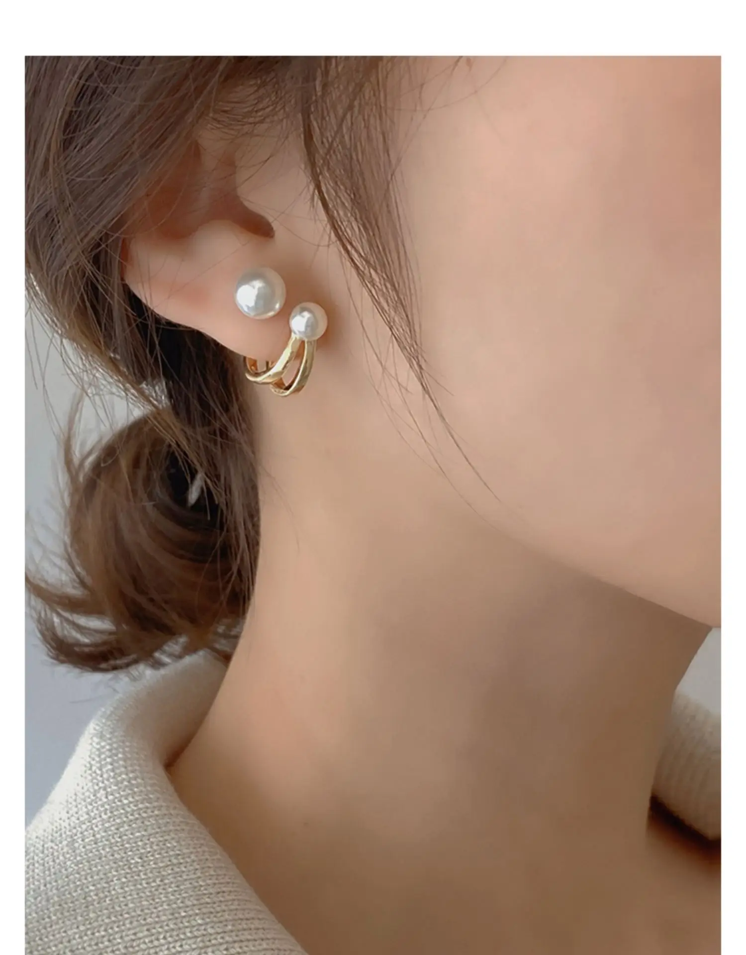 New Retro Light Luxury Pearl Earrings Simple Jewelry - Uniqwear