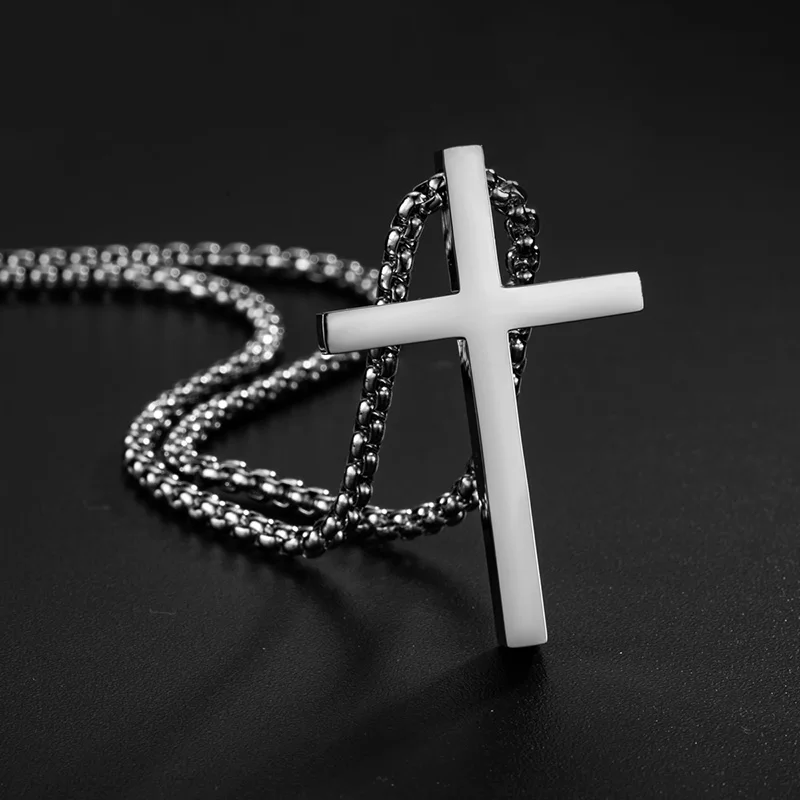 New Stainless Steel Cross Pendant Necklace for Men - Uniqwear