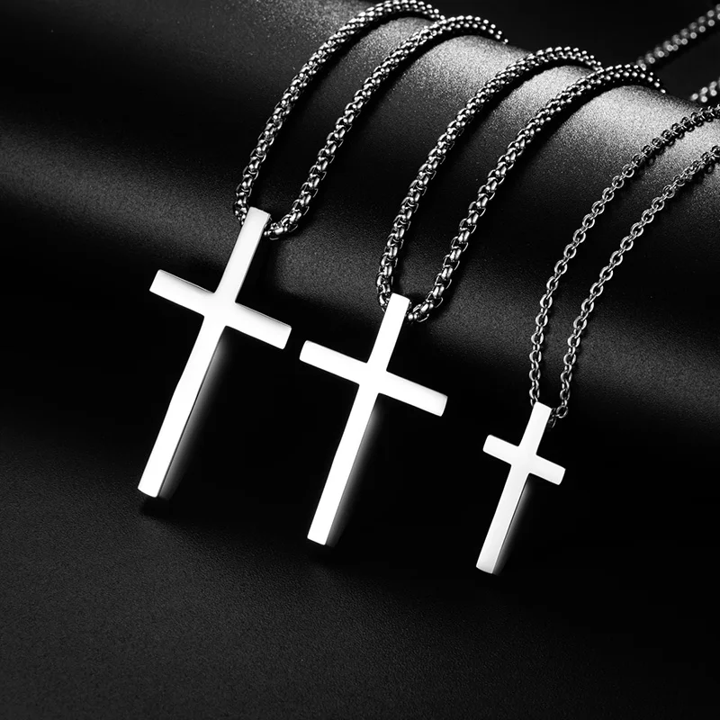 New Stainless Steel Cross Pendant Necklace for Men - Uniqwear