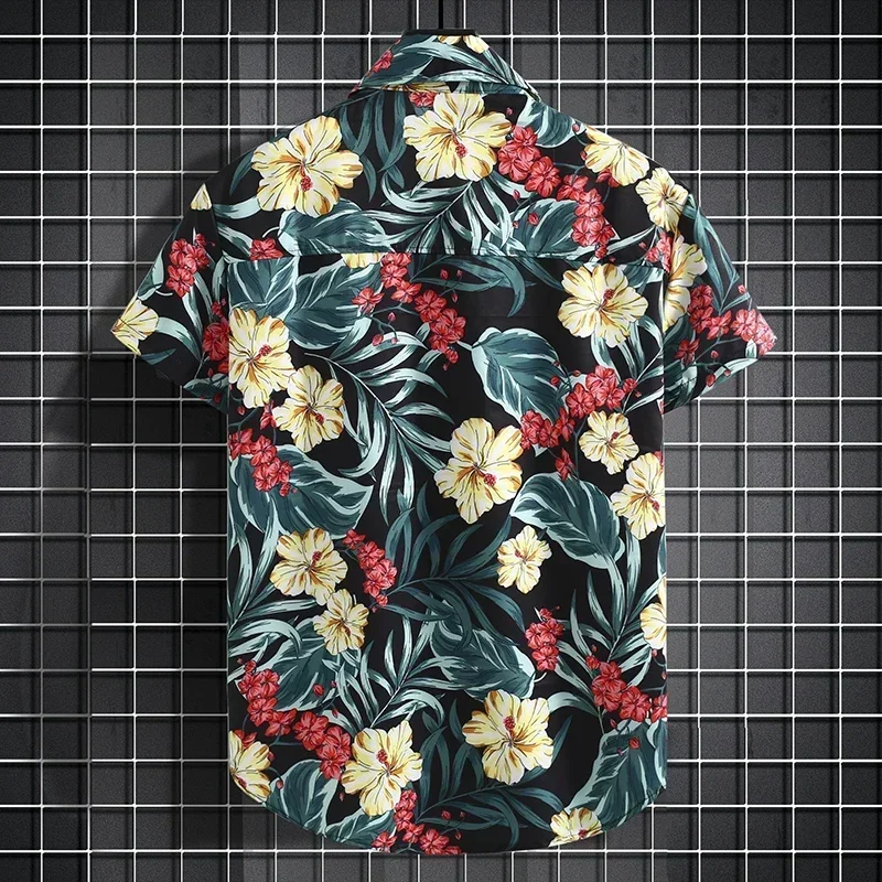 Short Sleeve Flower Shirt Men's Beach Sets - Uniqwear