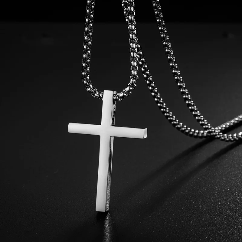 New Stainless Steel Cross Pendant Necklace for Men - Uniqwear