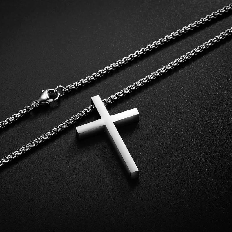 New Stainless Steel Cross Pendant Necklace for Men - Uniqwear