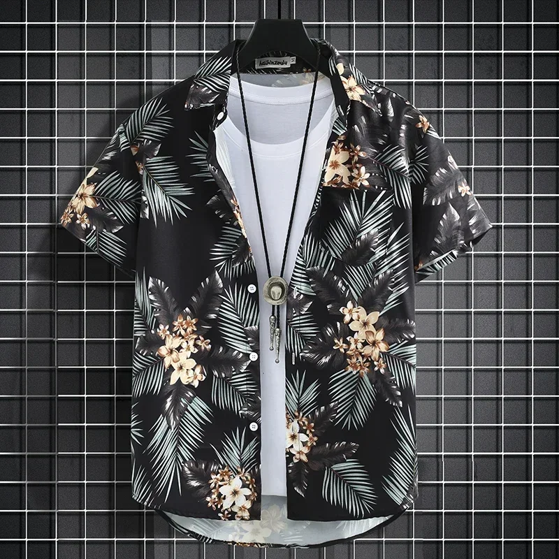 Short Sleeve Flower Shirt Men's Beach Sets - Uniqwear