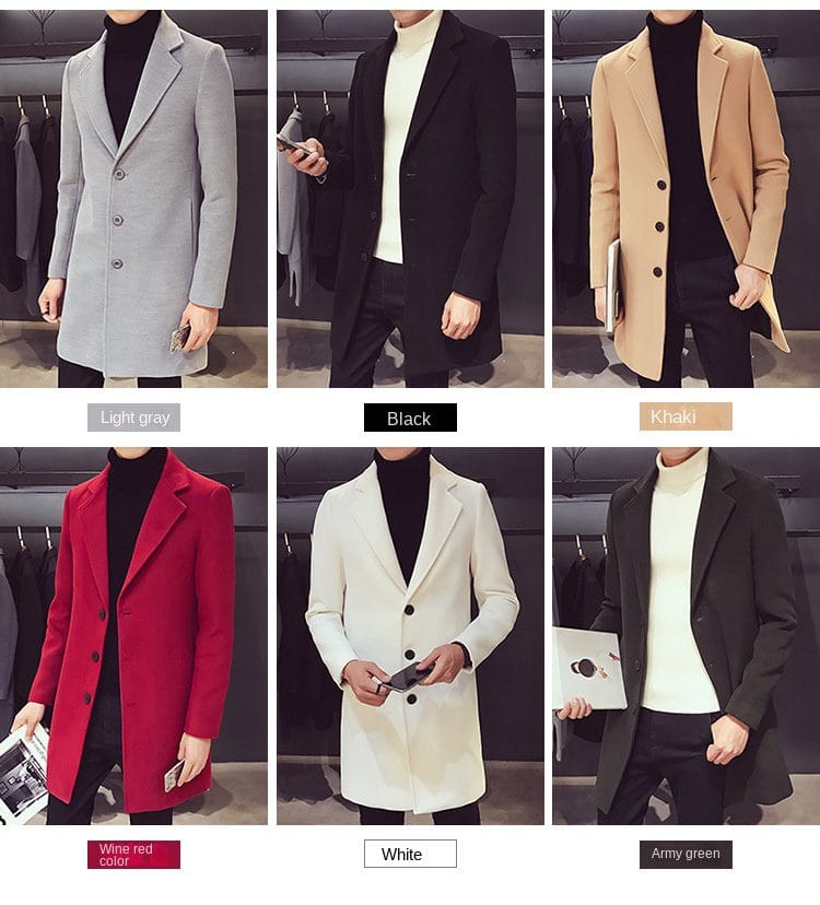 Men Long Cotton Coat Winter New Wool - Uniqwear
