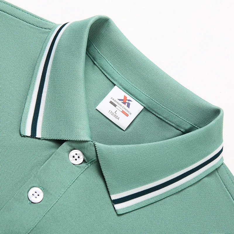 Men's Short Sleeved Striped Lapel Polo Shirt - Uniqwear