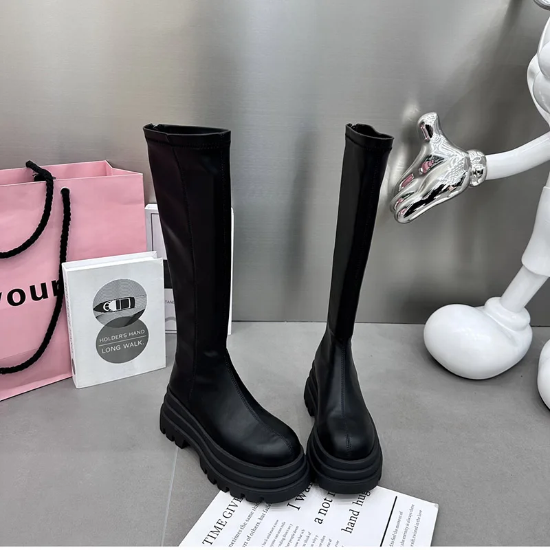 Winter Women Knight High Boots Back Zippers - Uniqwear
