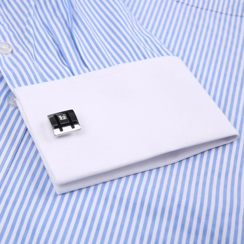 Men's Business Contrast Collar French Cuff Shirts - Uniqwear