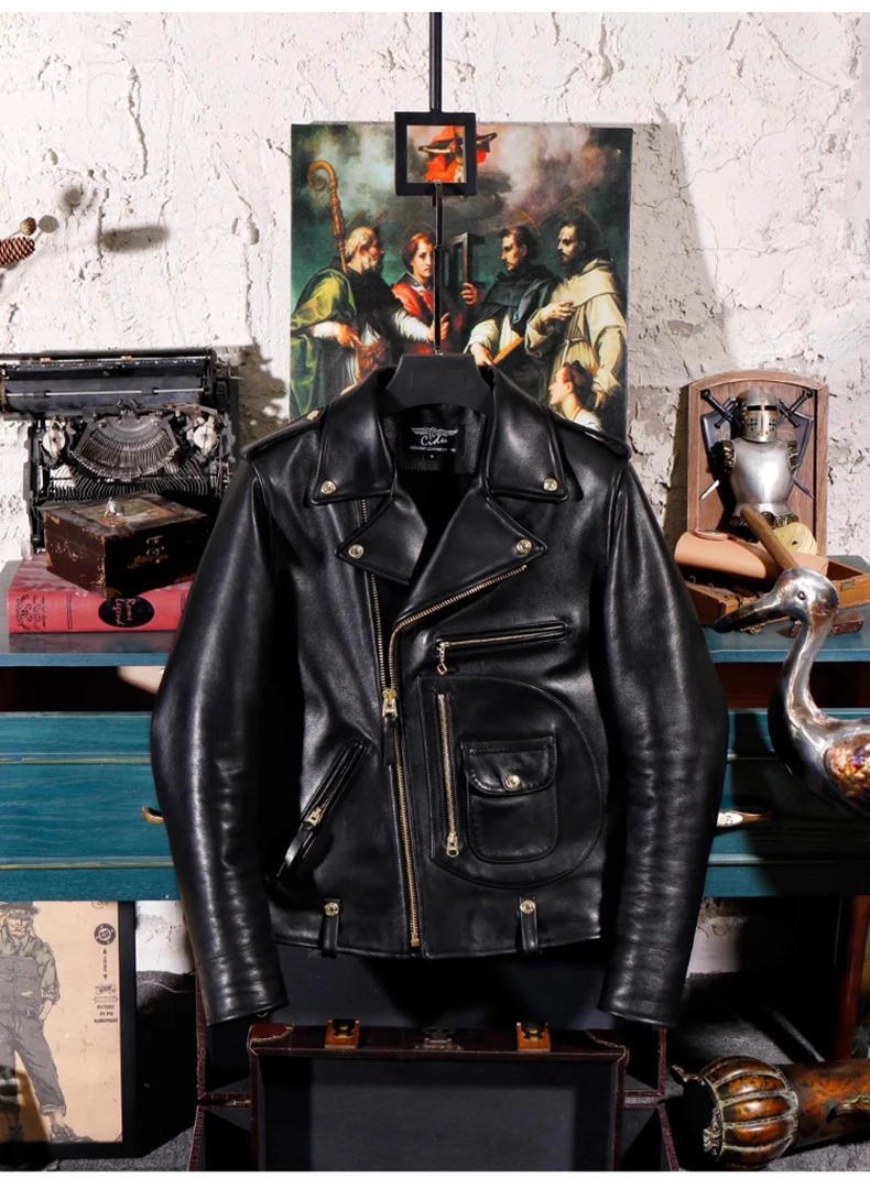 Mauroicardi Autumn Cool Short Black Hard Pu Leather Men - Uniqwear