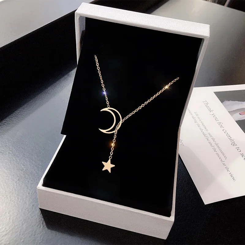 New Simple Moon Star Pendant Choker Necklace - Uniqwear