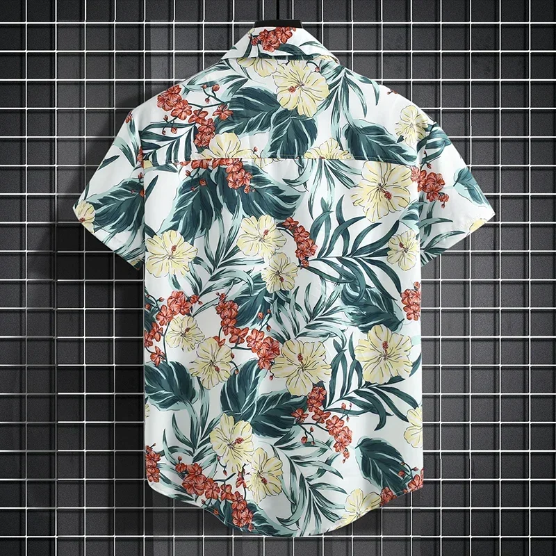 Short Sleeve Flower Shirt Men's Beach Sets - Uniqwear