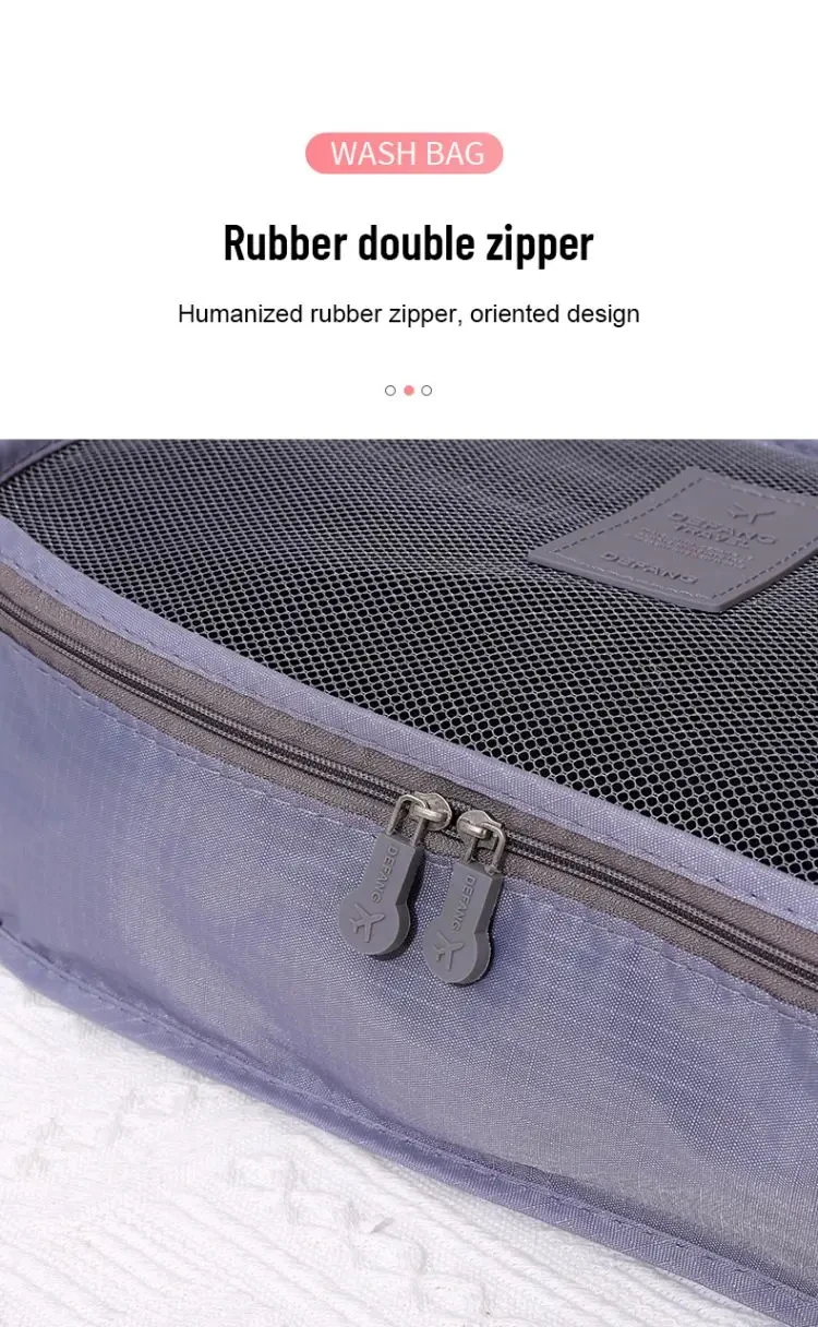 6 Pcs/Set Pink/Blue/Grey Travel Storage Bag Large Capacity - Uniqwear