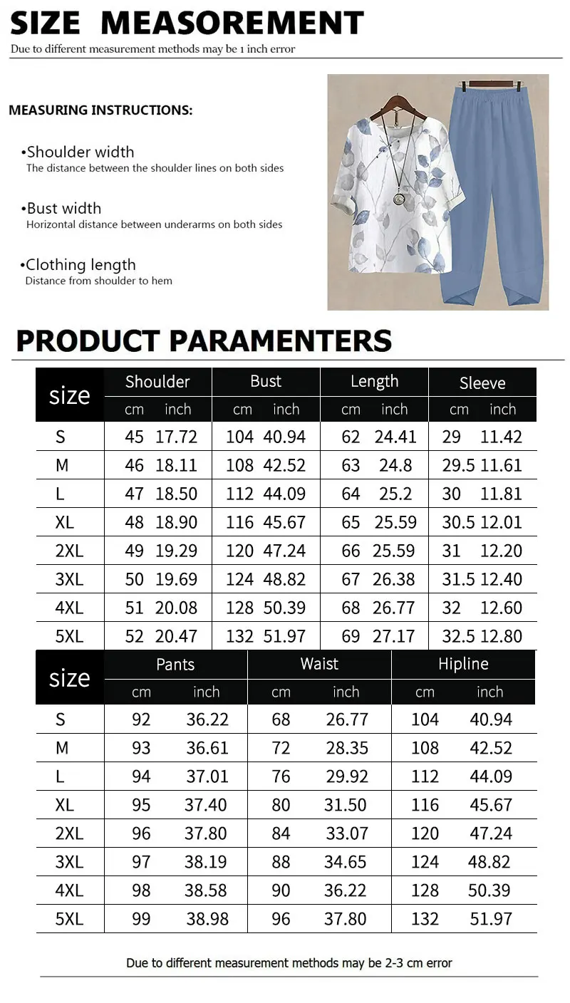 Summer 2 Piece Set Women Loose Short Sleeve Shirt + Pants - Uniqwear