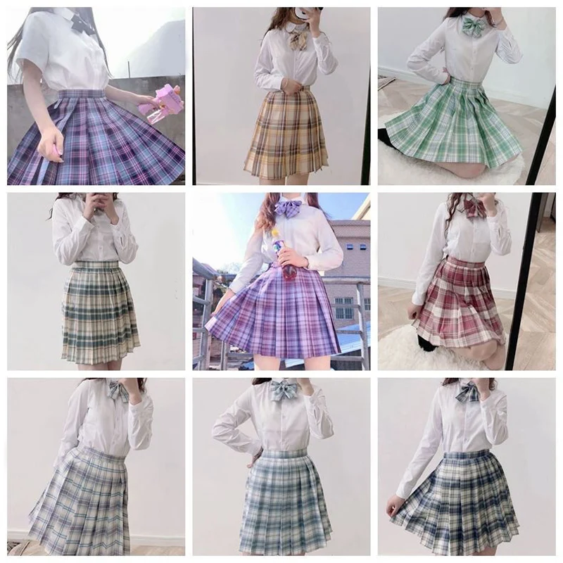 Women Pleated Skirt Bow Knot High Waist Preppy Girls - Uniqwear