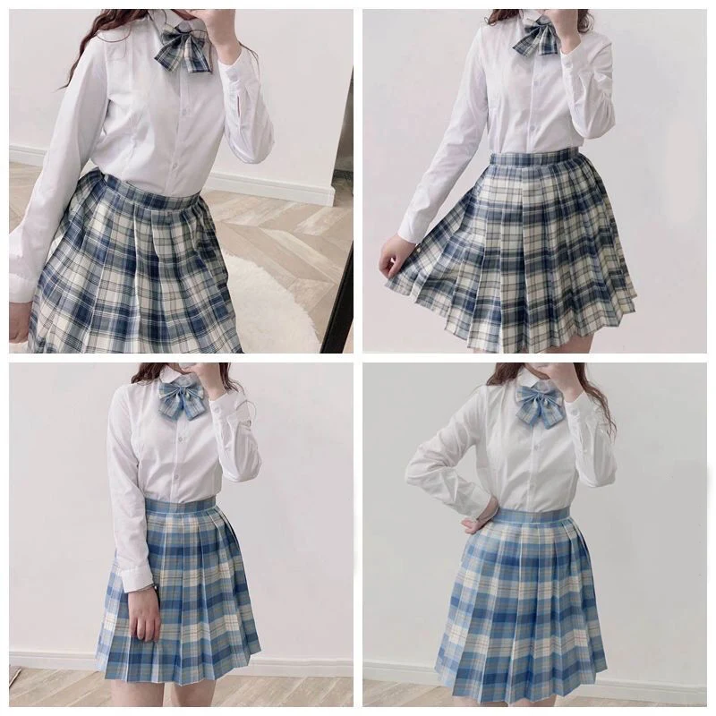 Women Pleated Skirt Bow Knot High Waist Preppy Girls - Uniqwear