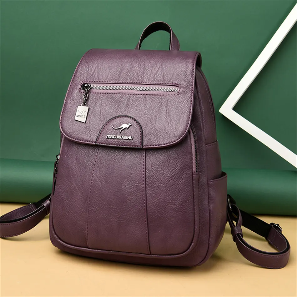 Women Leather Backpacks High Quality Female Vintage Backpack - Uniqwear