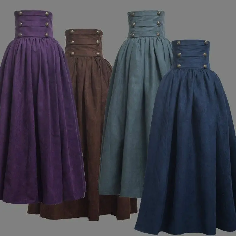 Vintage Lady Victorian High Waist Ruffle Skirt - Uniqwear