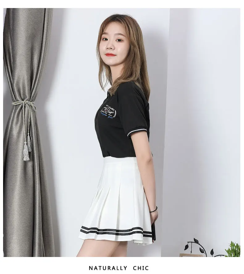High Waist Women's Skirts Striped Pleated Mini Plaid Skirt - Uniqwear