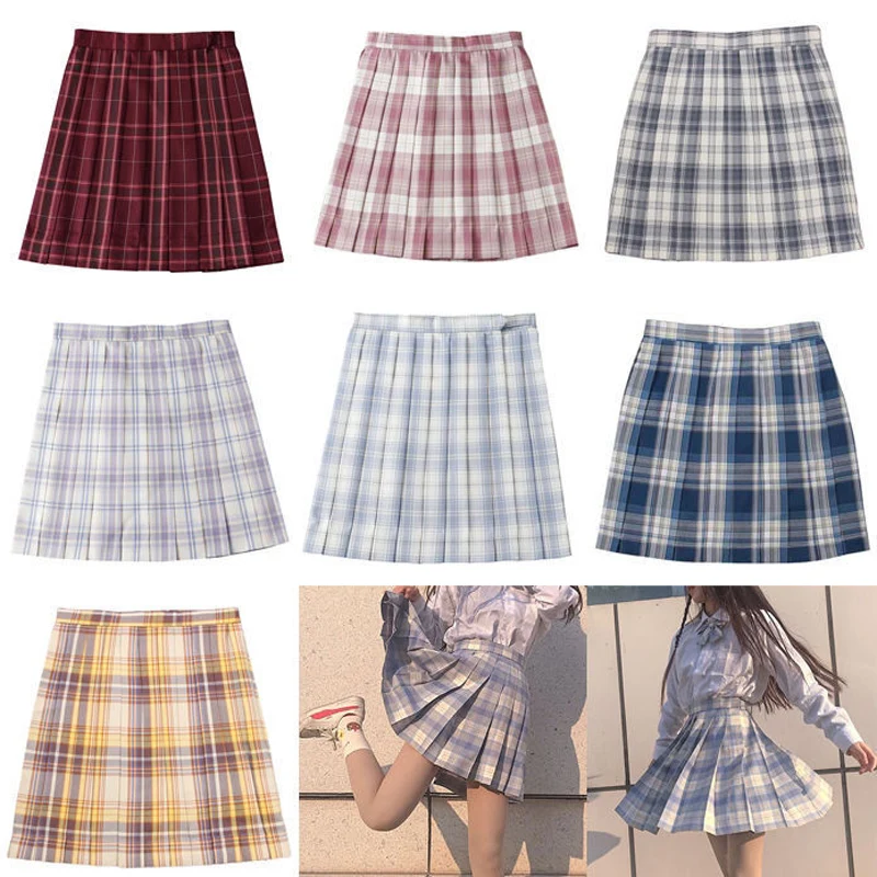 Women Pleated Skirt Bow Knot High Waist Preppy Girls - Uniqwear