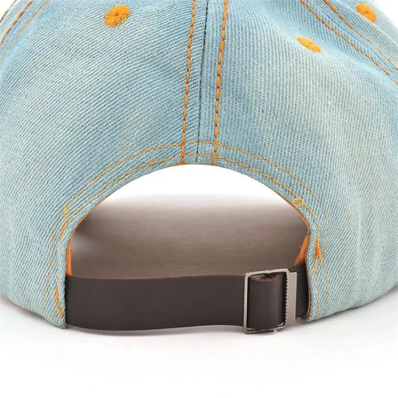 Women's Baseball Cap Diamond Painting Embroidery Flower Denim - Uniqwear