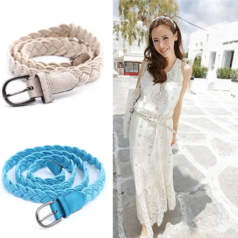 102cm Women Weave Hemp Rope Braid Belt - Uniqwear