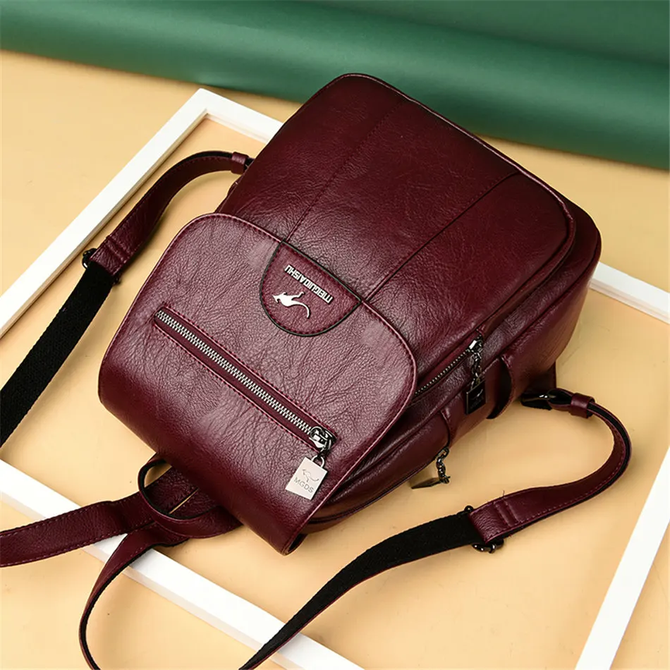 Women Leather Backpacks High Quality Female Vintage Backpack - Uniqwear