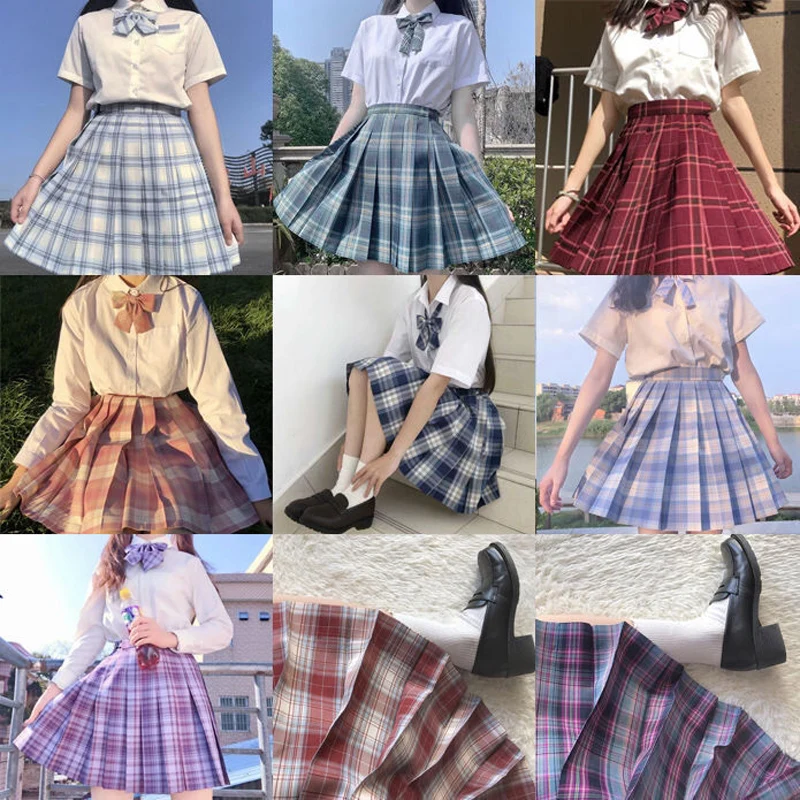 Women Pleated Skirt Bow Knot High Waist Preppy Girls - Uniqwear