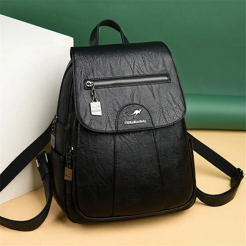 Women Leather Backpacks High Quality Female Vintage Backpack - Uniqwear