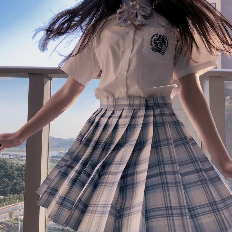 Women Pleated Skirt Bow Knot High Waist Preppy Girls - Uniqwear