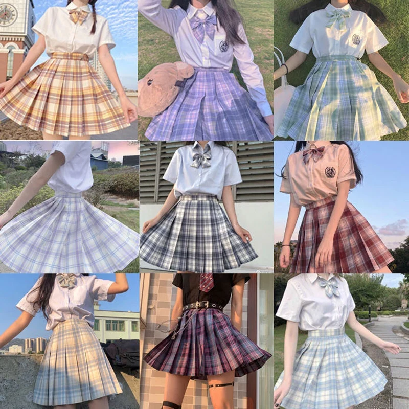 Women Pleated Skirt Bow Knot High Waist Preppy Girls - Uniqwear