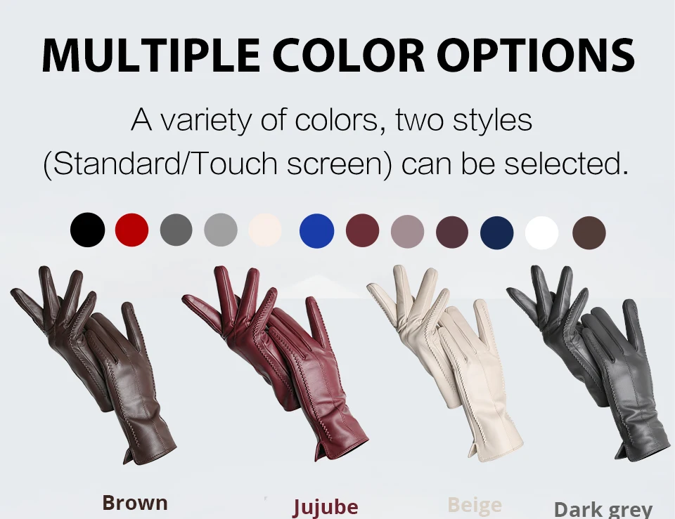 Women's sheepskin gloves winter warm plus - Uniqwear