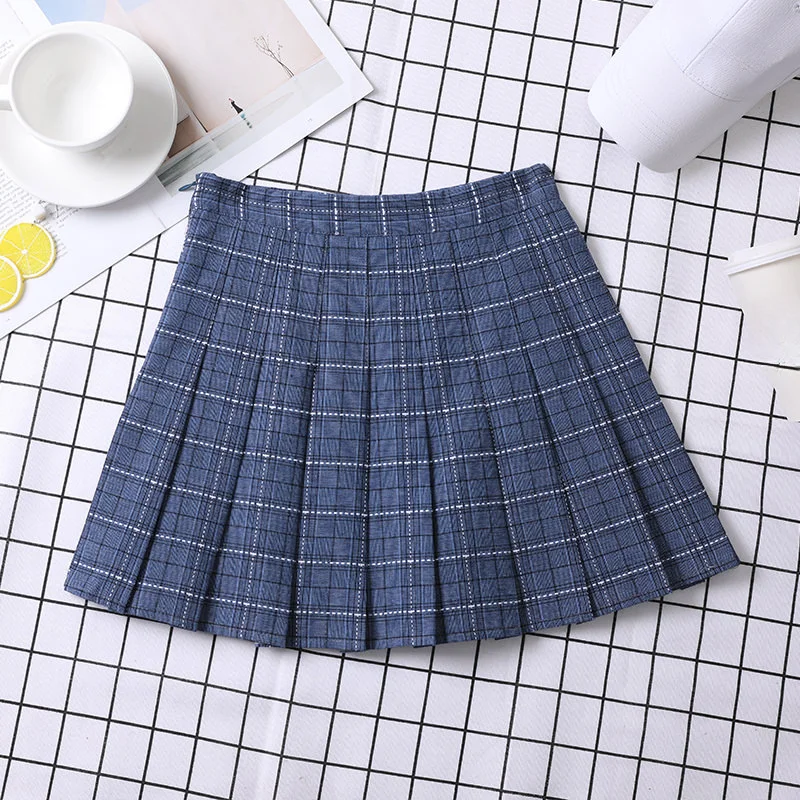 Skirt For Women Korean Style Mini Plaid Pleated Skirt - Uniqwear