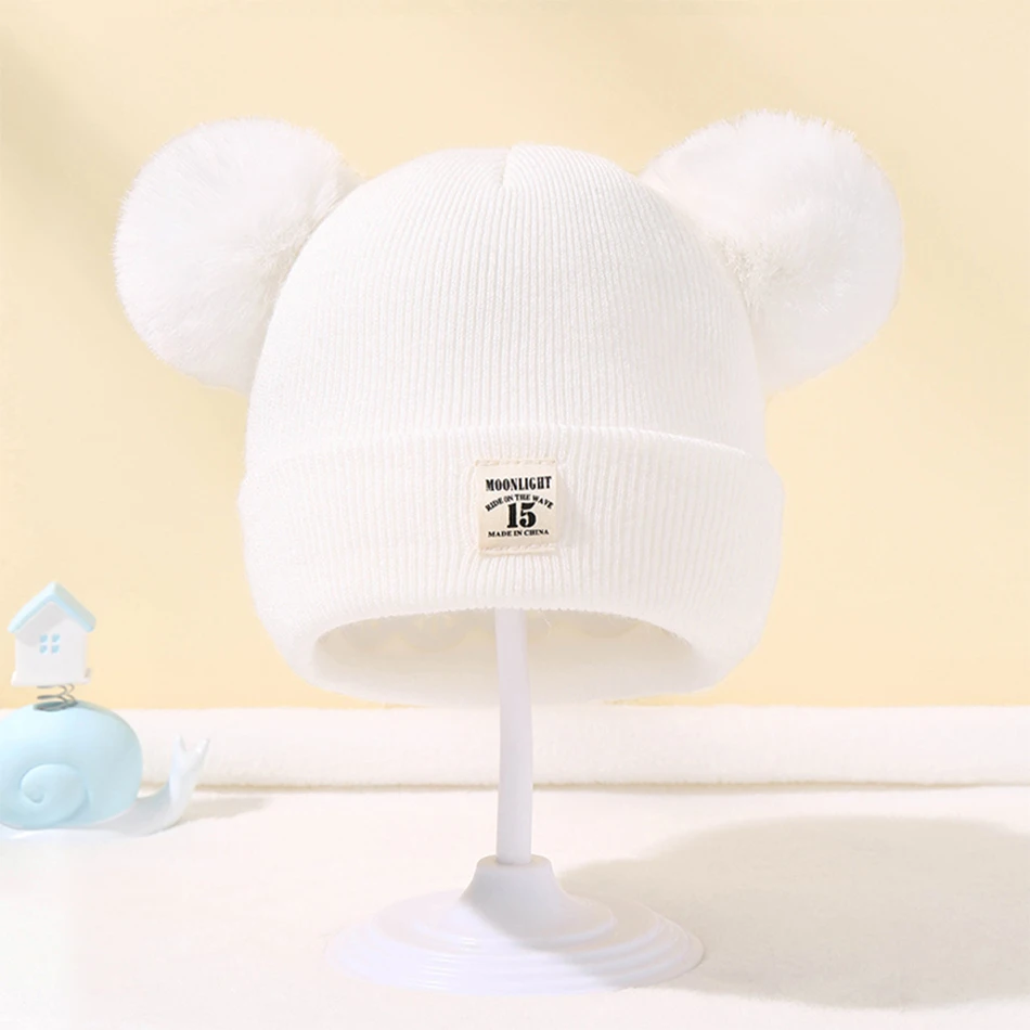 Baby Warm Knitted Hats With Pom - Uniqwear