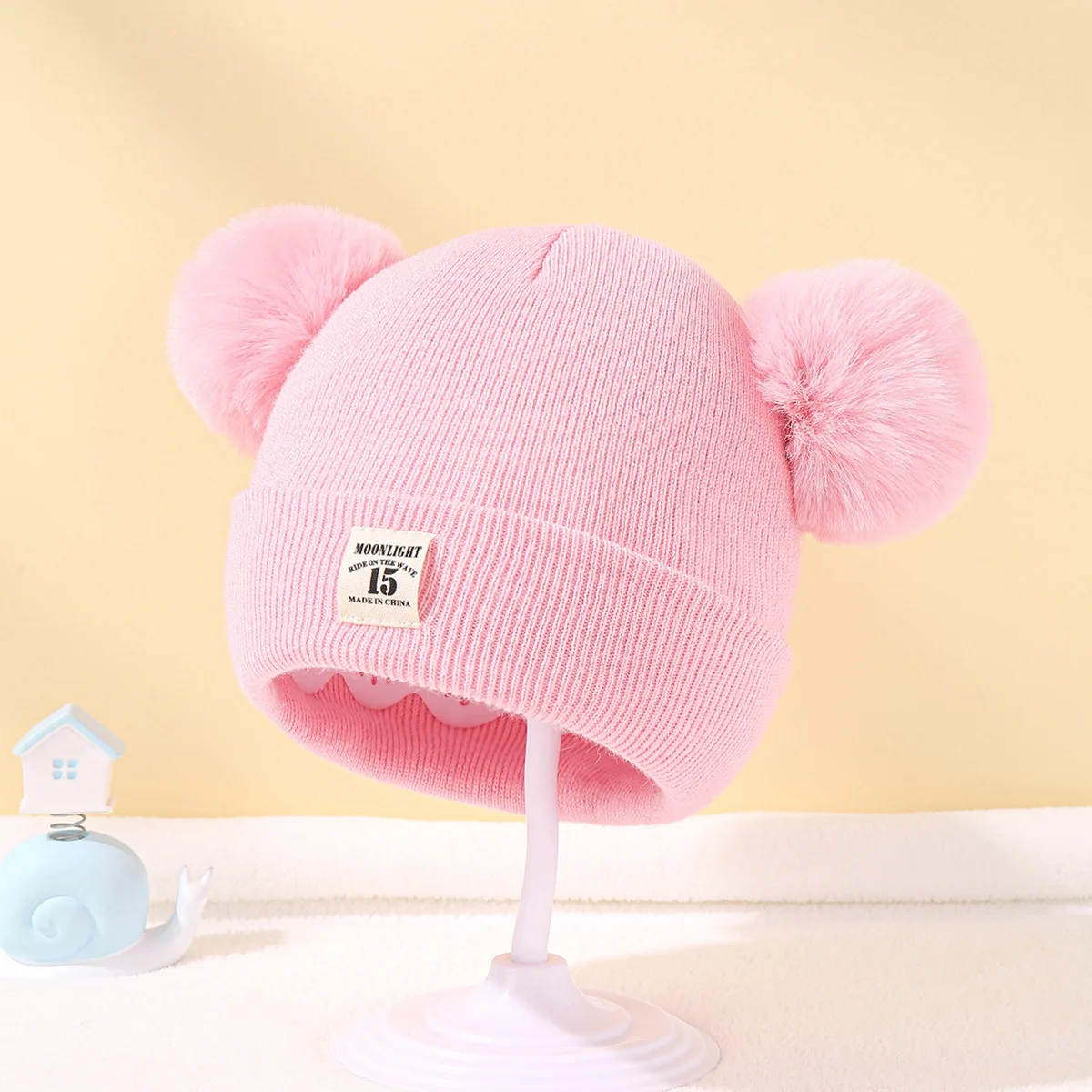Baby Warm Knitted Hats With Pom - Uniqwear