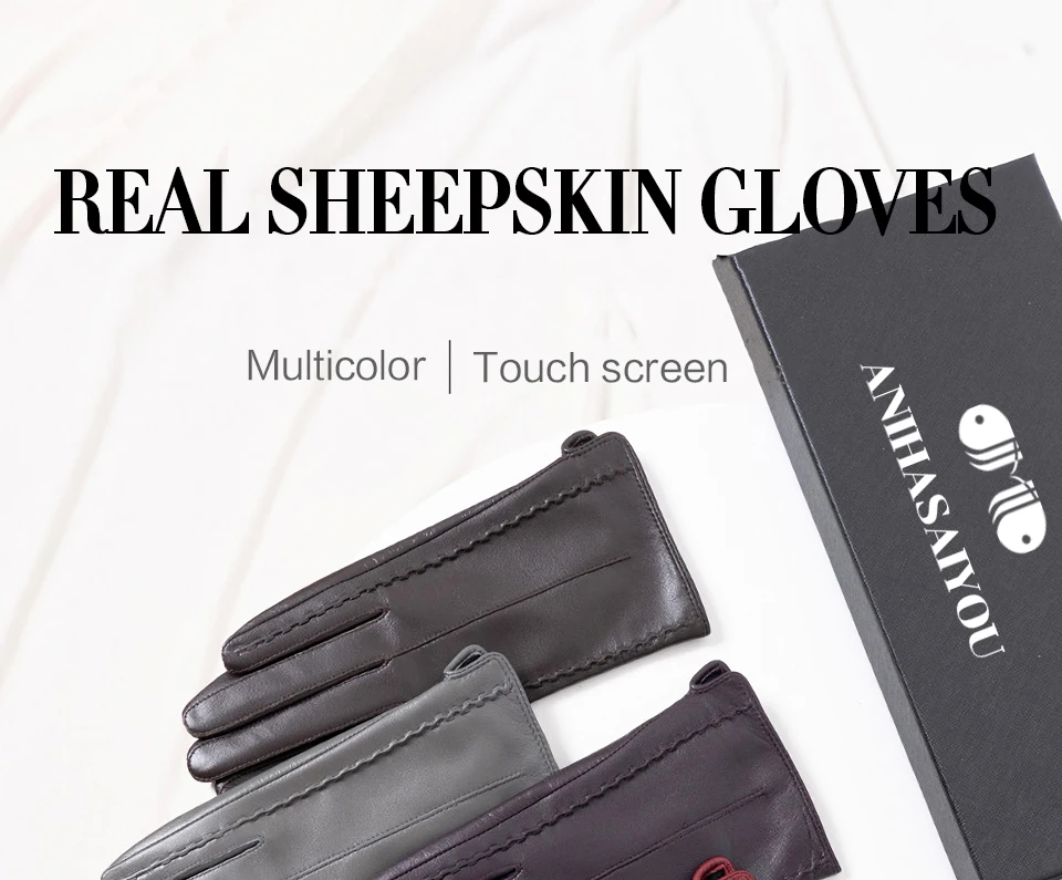 Women's sheepskin gloves winter warm plus - Uniqwear