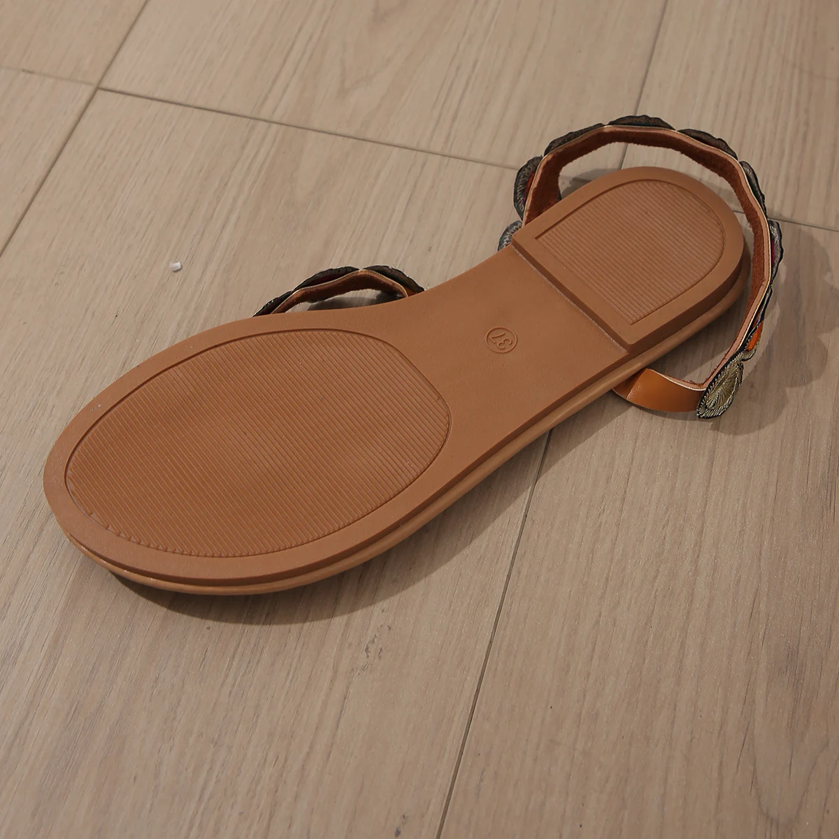 Yellow Embroidered Faux Flower Fashion Sandals - Uniqwear