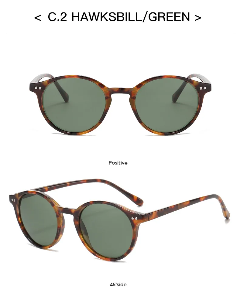 Retro Round Polarised Sunglasses Men Women UV400 - Uniqwear