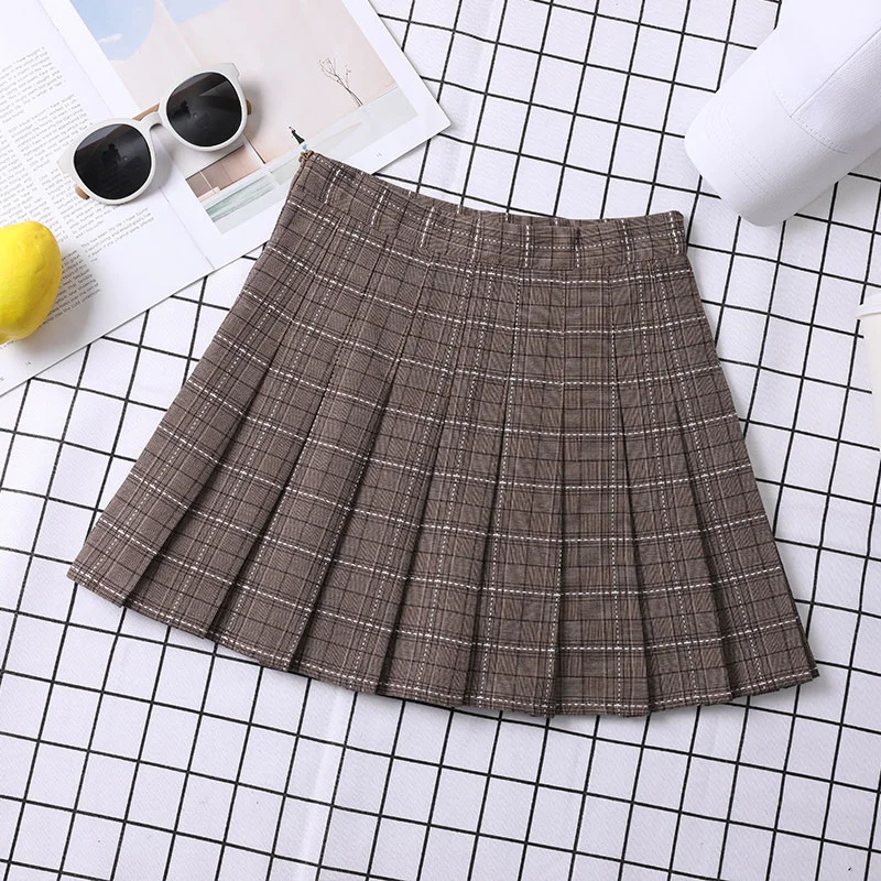 Skirt For Women Korean Style Mini Plaid Pleated Skirt - Uniqwear