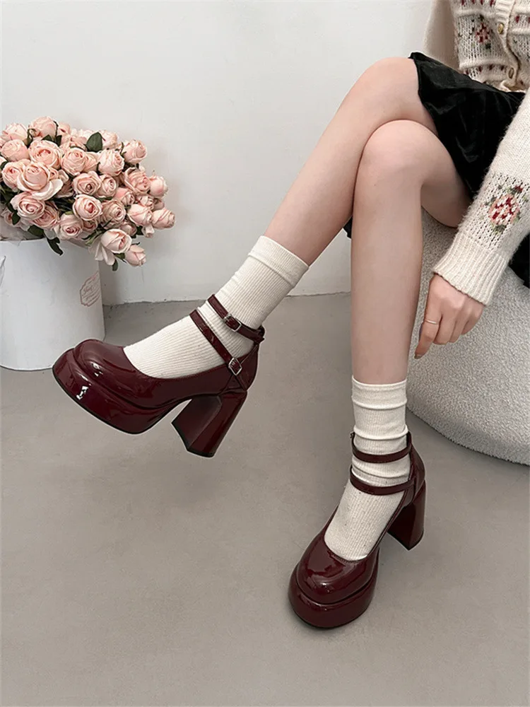 Mary Jane Pumps For Women New Chunky Heels - Uniqwear