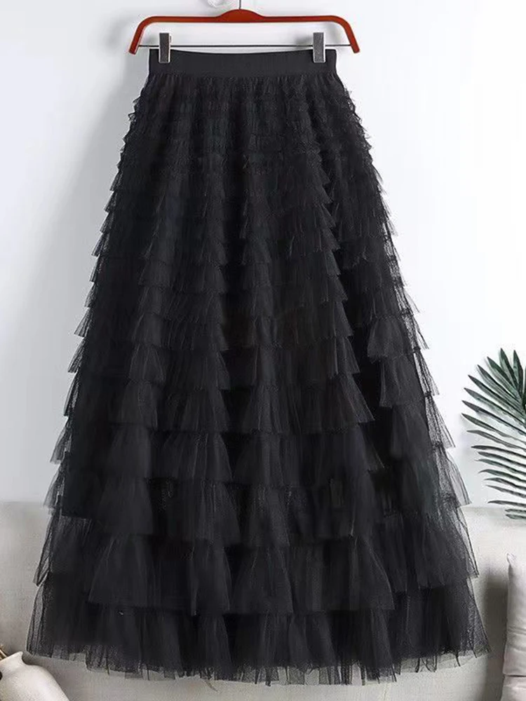 Fashion Mesh Skirt Women High Waist - Uniqwear