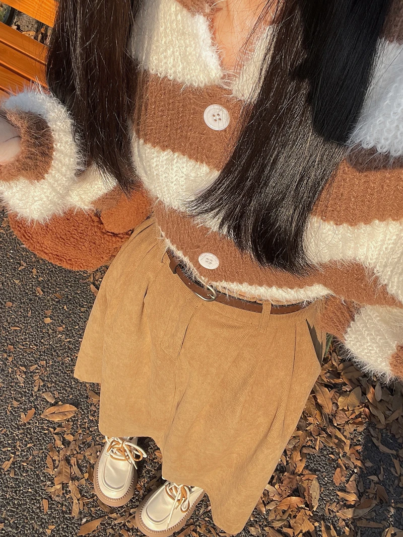 Vintage Belt Midi Skirt Women High Waist - Uniqwear