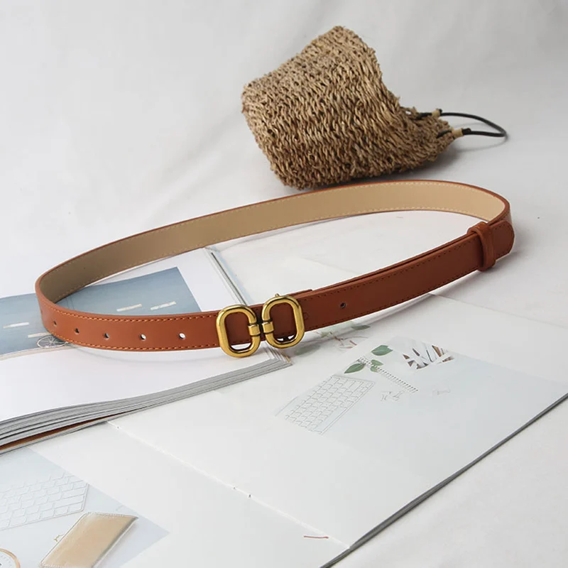 PU Leather Belt for Women Designer Metal Buckle - Uniqwear