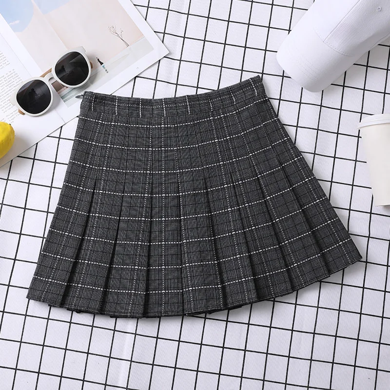 Skirt For Women Korean Style Mini Plaid Pleated Skirt - Uniqwear