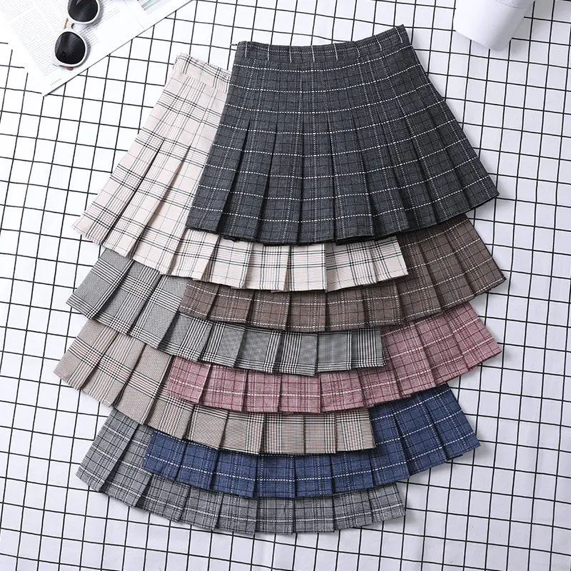 Skirt For Women Korean Style Mini Plaid Pleated Skirt - Uniqwear