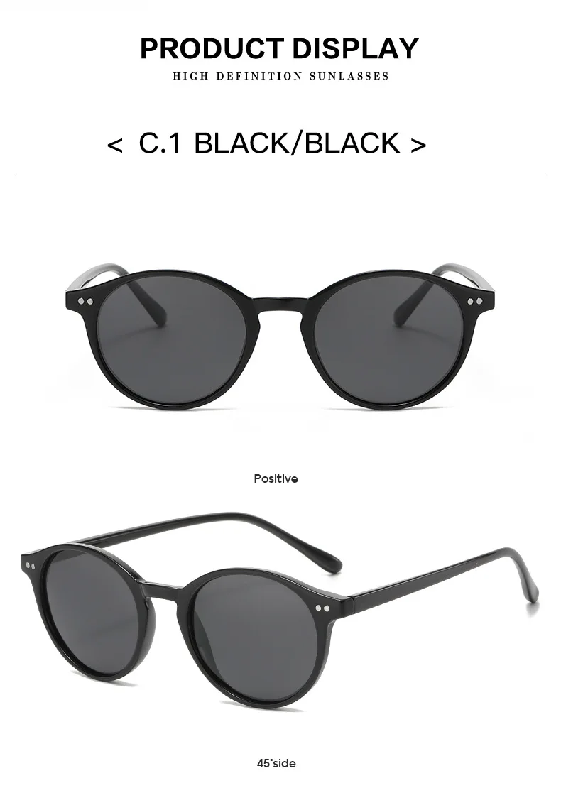 Retro Round Polarised Sunglasses Men Women UV400 - Uniqwear