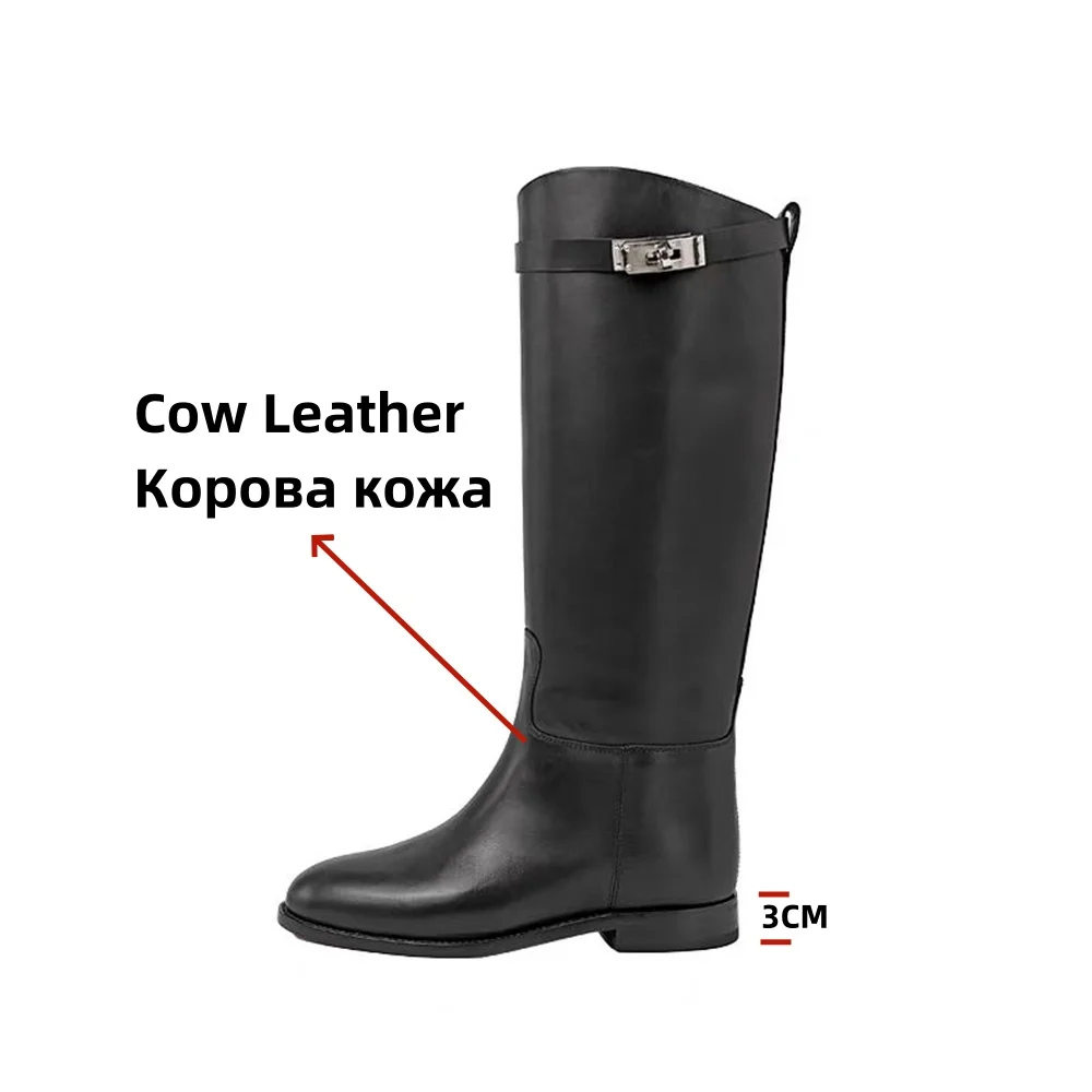 Fashion Women Knee High Boots Genuine Leather - Uniqwear
