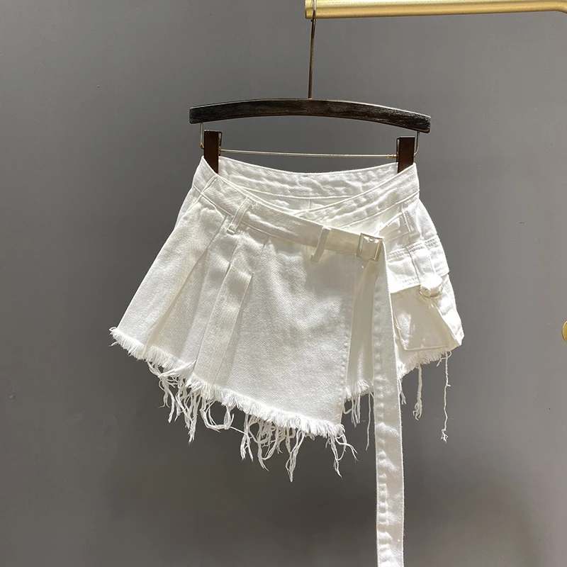 Irregular Denim Skirt Women's Summer High Waist Mini Skirts - Uniqwear