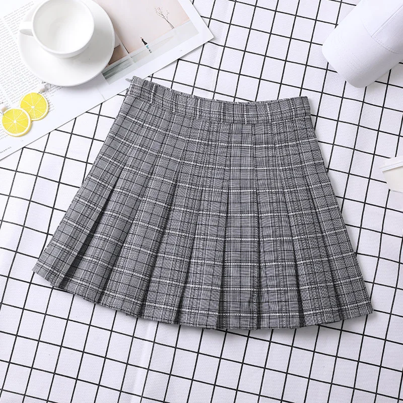 Skirt For Women Korean Style Mini Plaid Pleated Skirt - Uniqwear