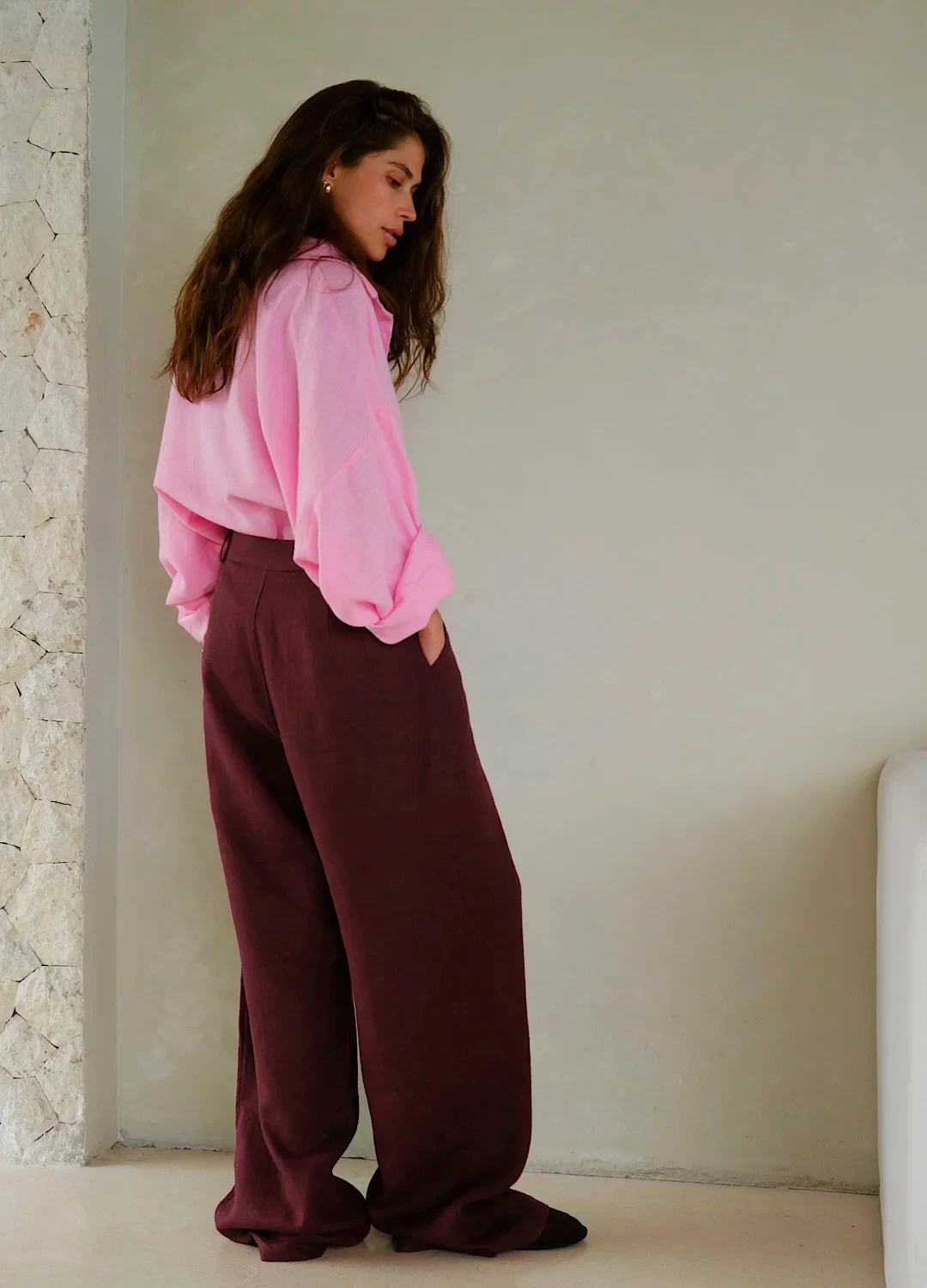 Bornladies Fashionable High Waisted Straight Leg Pants Women - Uniqwear